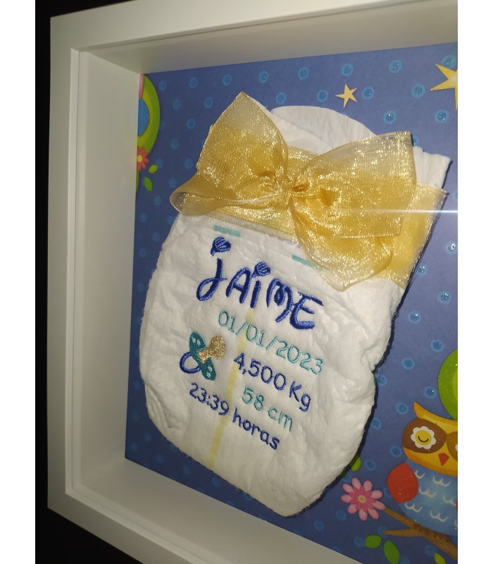 Cuadro pañal natalicio